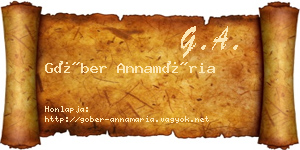 Góber Annamária névjegykártya